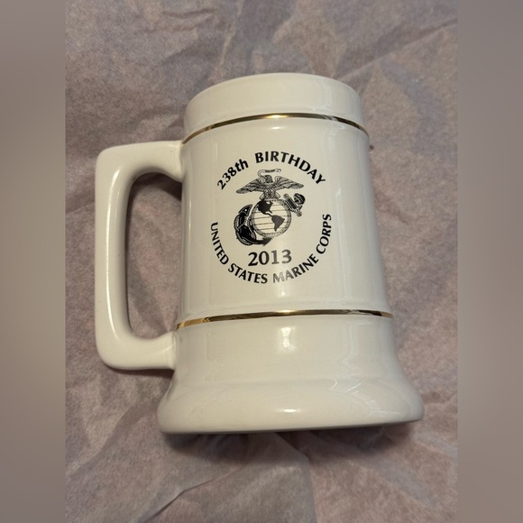 Marine Corp 2013 238th Birthday Limited Edition Commemorative Stein Gold Trim - Picture 2 of 8